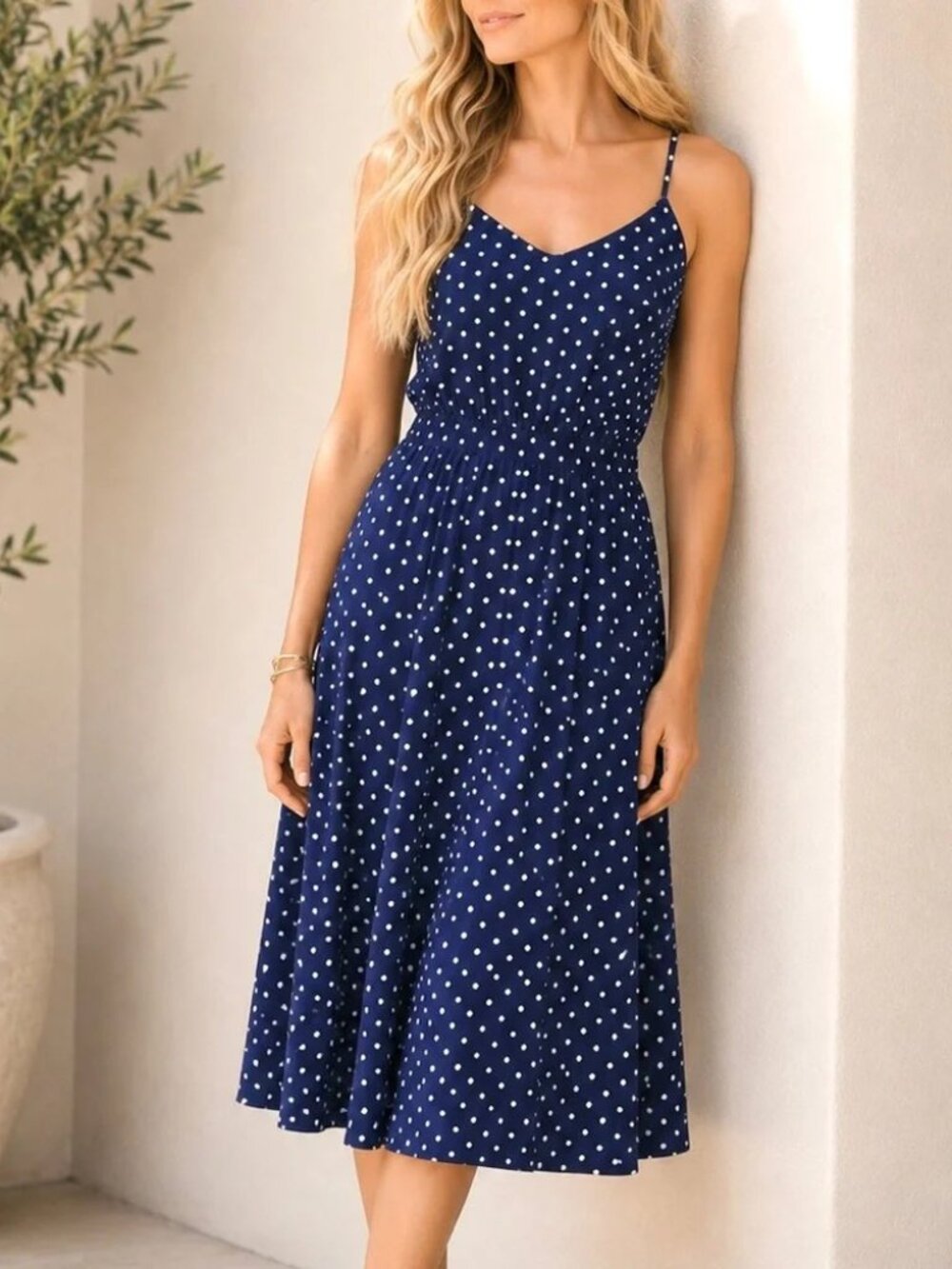 J. Crew SILK Spaghetti Strap Dress in Polka Dot 4 Petite NWOT